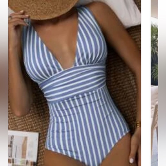 Brand New NEVER worn stripped one piece - Picture 1 of 6